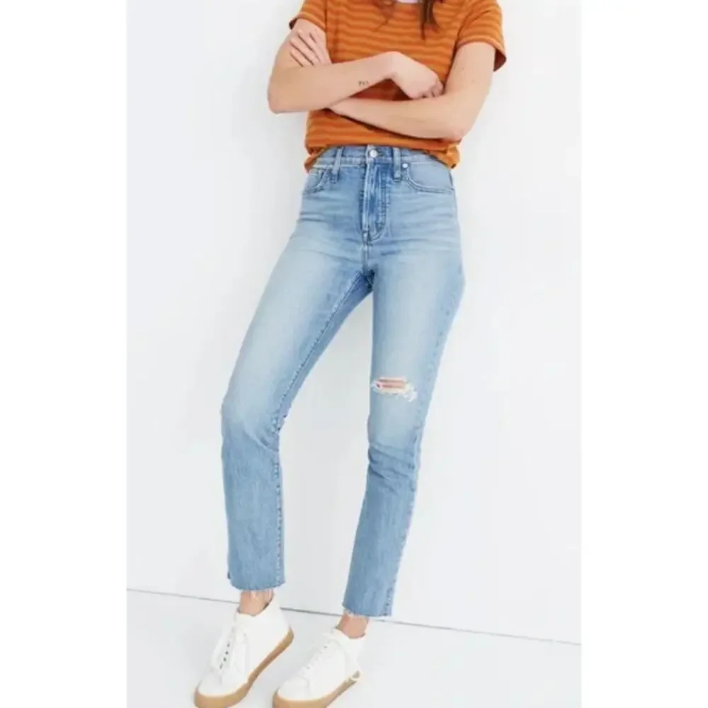 Madewell High Rise Jeans The Perfect Vintage Ripped Light Denim Women's Size 25 - Picture 3 of 7